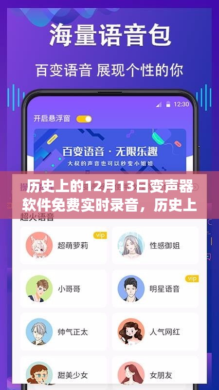 歷史上的12月13日，變聲器軟件免費實時錄音功能及其深遠影響