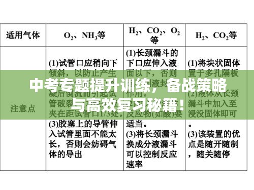 中考專題提升訓練，備戰(zhàn)策略與高效復習秘籍！