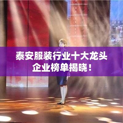 泰安服裝行業(yè)十大龍頭企業(yè)榜單揭曉！