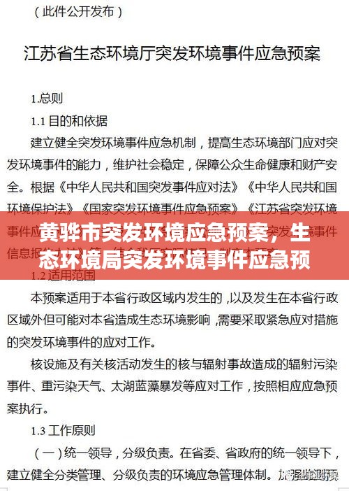 黃驊市突發(fā)環(huán)境應(yīng)急預(yù)案，生態(tài)環(huán)境局突發(fā)環(huán)境事件應(yīng)急預(yù)案 