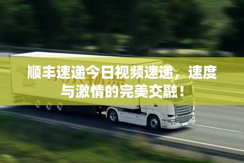 順豐速遞今日視頻速遞，速度與激情的完美交融！