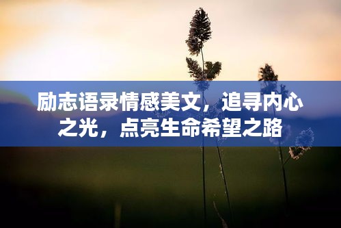 勵(lì)志語(yǔ)錄情感美文，追尋內(nèi)心之光，點(diǎn)亮生命希望之路