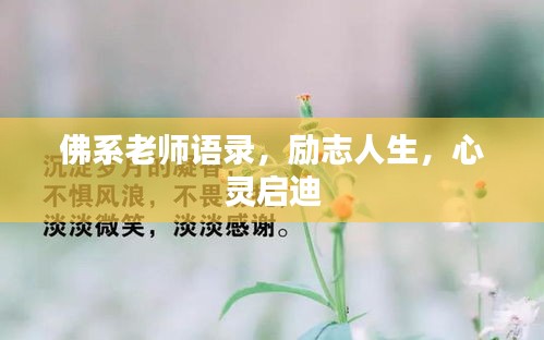 佛系老師語(yǔ)錄，勵(lì)志人生，心靈啟迪