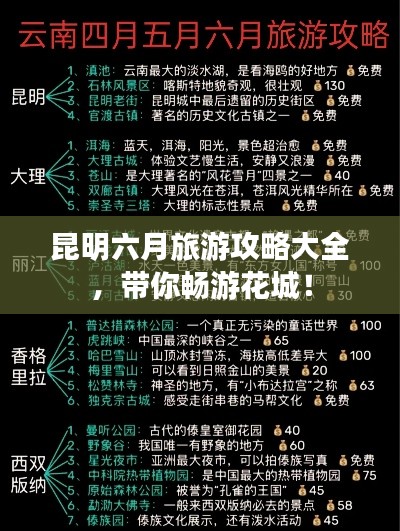 昆明六月旅游攻略大全，帶你暢游花城！